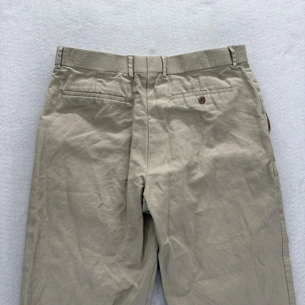 Banana Republic Chino Pants Mens 35x30 Beige Cotton Linen Flat Front Straight
